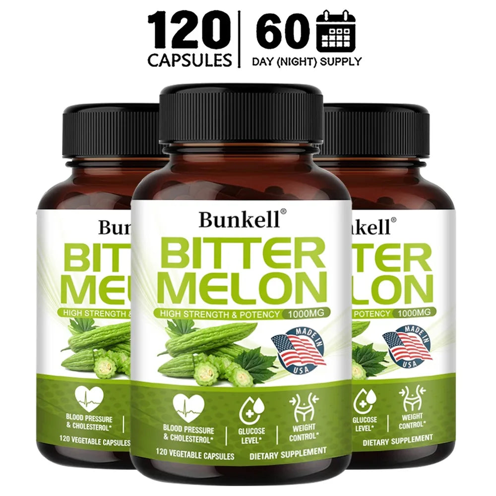 Natural Bitter Melon Extract Capsules 1000mg, Plant Supplement, Support Weight Management, Metabolic Health & Daily Body Balance