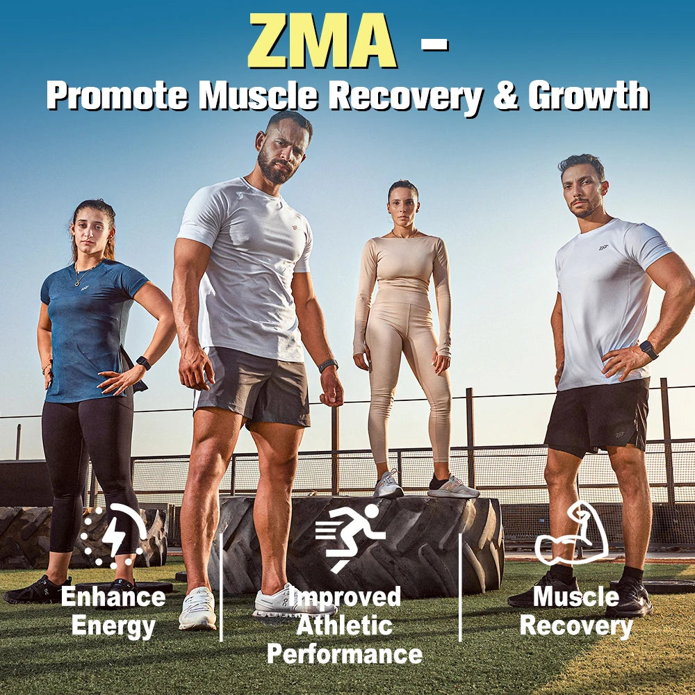 ZMA Supplements Capsules, with Zinc, Magnesium, Vitamin B-6, Support Energy, Overall Health, Joint, Suitable for Men & Women