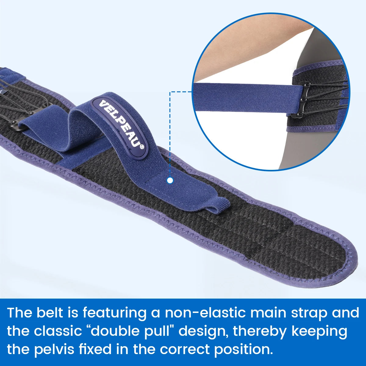 VELPEAU Sacroiliac Si Joint Hip Belt for Men Women, Adjustable Pelvis Support Belt for Sciatica, Lower Back and Lumbar Pain