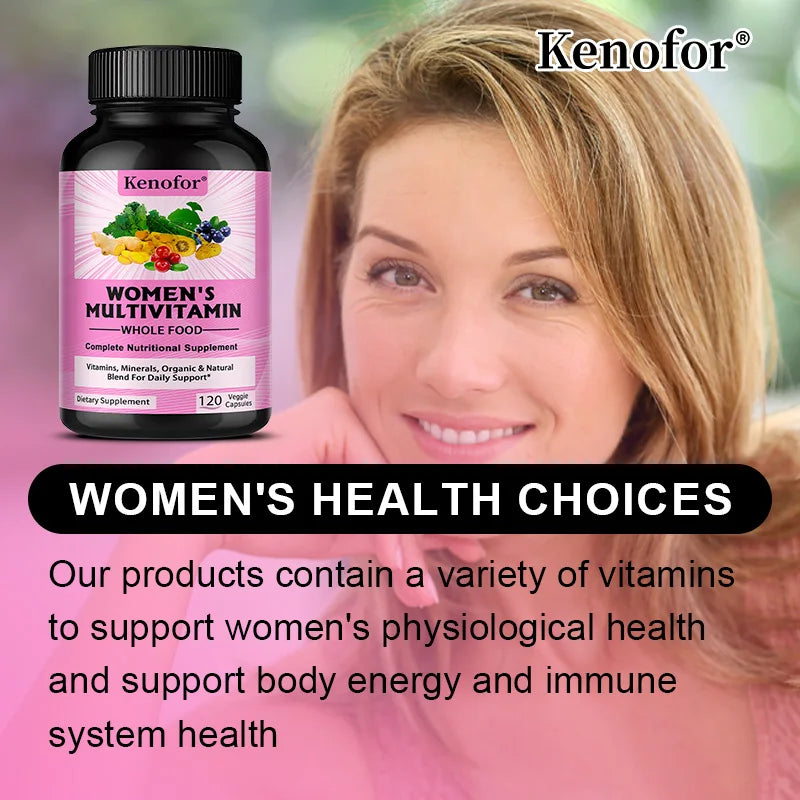 Women's Complete Multivitamin Multimineral Capsules - Hair Skin Nails & Joint Support, Heart Brain Immune Health, 120 Counts