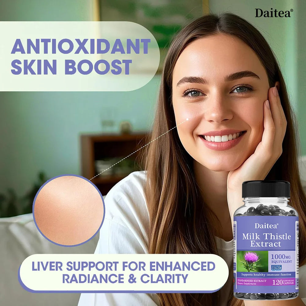 Natural Milk Thistle Supplement - Detoxifying and Cleansing for Men and Women, Liver Health and Supports Liver Function