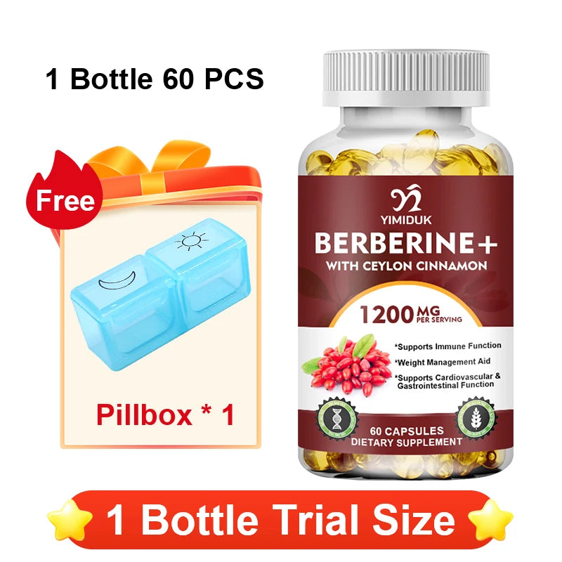 YIMIDUK Berberine Supplement, with Cinnamon & Bitter Melon, Support Heart Health, Weight Management, Cognitive Clarity