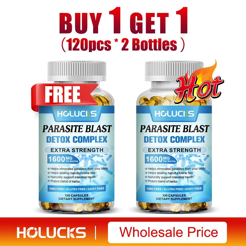 Extra Strength Parasite Cleanse Supplement, Natural Herbal Blend, Support Intestinal Health & Full Body Detox for Men & Women