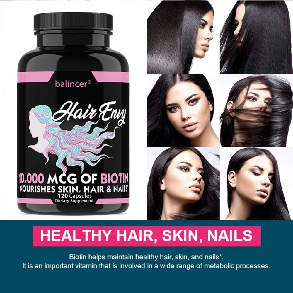 Hair, Skin & Nails Vitamin Supplement with Biotin, Keratin, Antioxidants, Supports Hair, Skin, and Nail Health for Women & Men