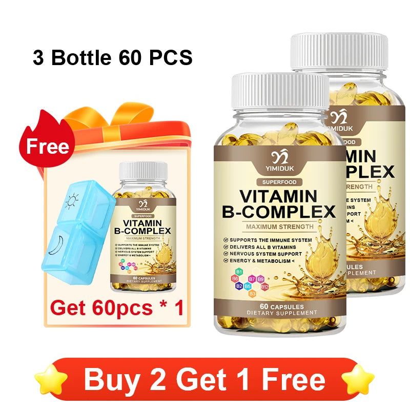 Vitamin B Complex Supplement, Supports Immune System, Nervous Health, Energy Production & Metabolic Balance for Men & Women