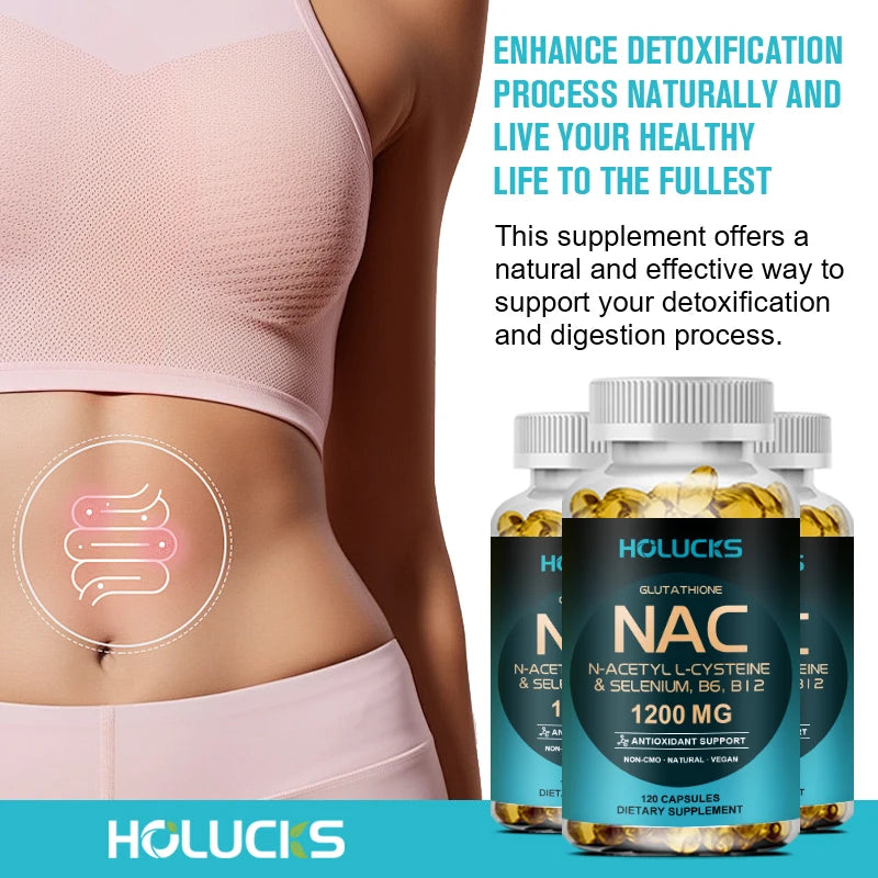 Natural NAC Supplement, Detox & Antioxidant, Anti-Aging, for Liver Health, Immune Support, Skin Care, Hair, Nails