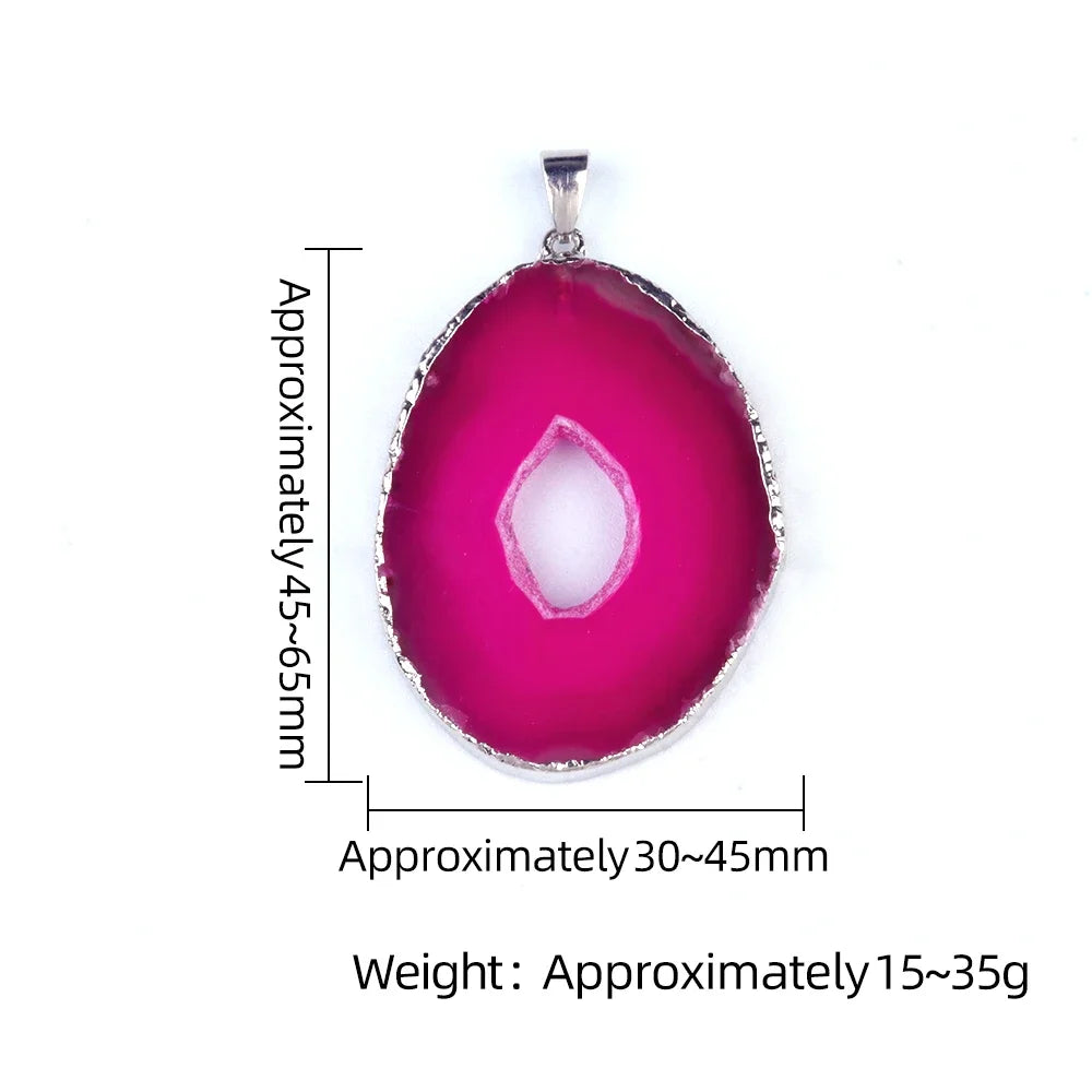 Natural Stone Onyx Pendant Gold Plated Slice Agate Onyx for Trendy Jewelry Making Diy Women Necklace Earring Supply
