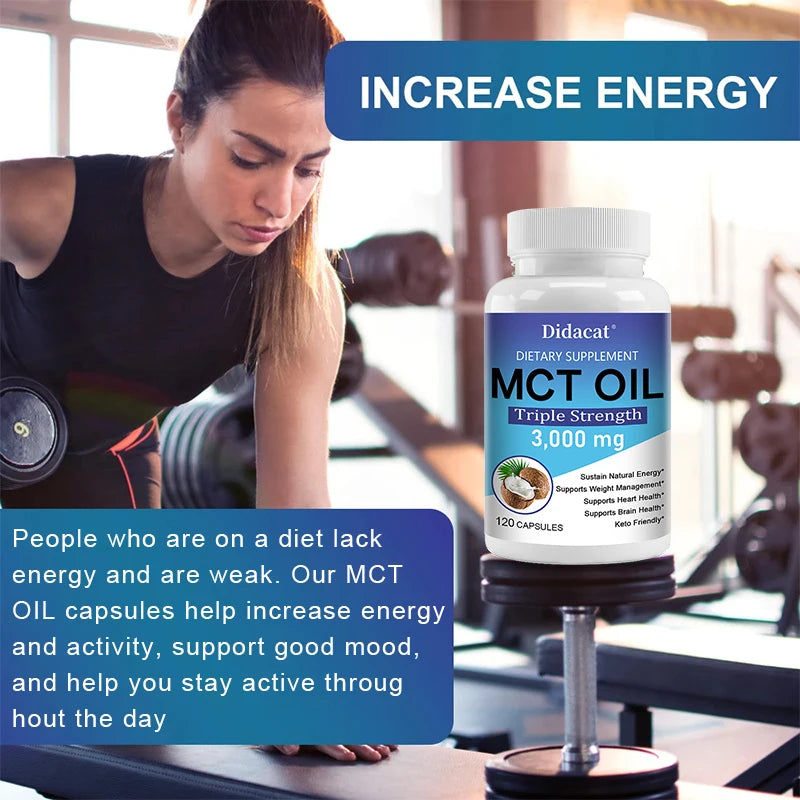 MCT Oil Dietary Supplement, Help Weight Management, Supports Energy, Ketogenesis and Brain Health, Ketogenic Friendly