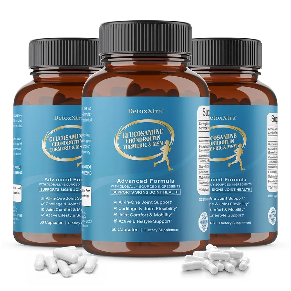 Glucosamine Chondroitin MSM | Joint Support Supplement Bone Health Support Flexibility & Cartilage Maintenance for Men & Woman