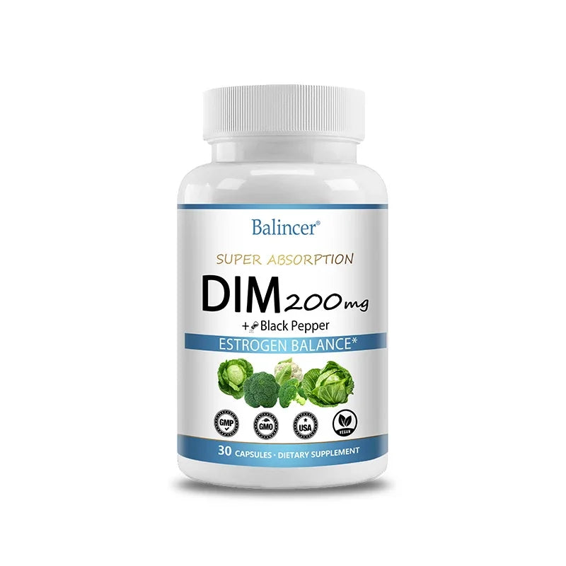 DIM Supplement 250mg with Piperine 5mg - Hormone Balance, Menopause Relief & Metabolism Support, Healthy Weight Management