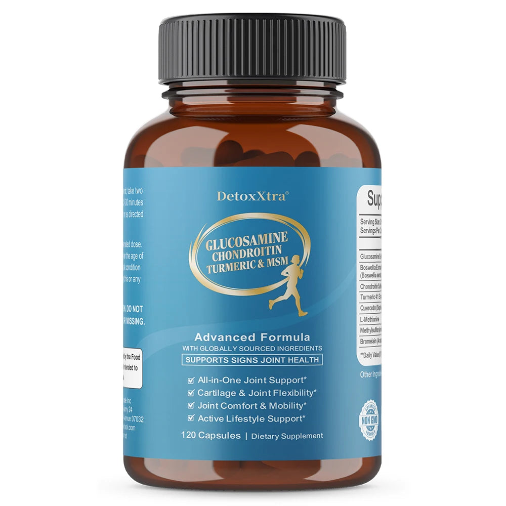 Glucosamine Chondroitin MSM | Joint Support Supplement Bone Health Support Flexibility & Cartilage Maintenance for Men & Woman