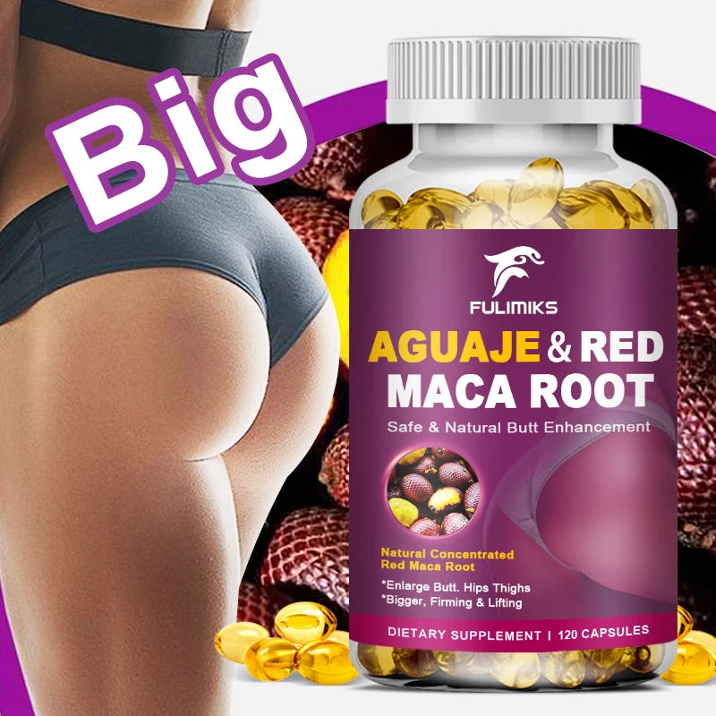 Pure Aguaje & Red Maca Root Capsules, Support Balances Estrogen & Promotes a Healthy Menstrual Cycle, Non-GMO