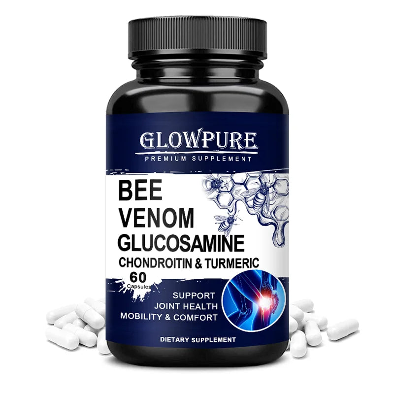 Glucosamine Chondroitin Capsules for Bone Joint Health and Mobility Comfort with Bee Venom Turmeric MSM