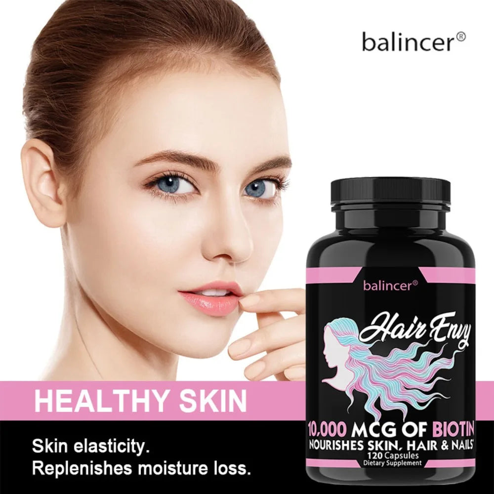 Hair, Skin & Nails Vitamin Supplement with Biotin, Keratin, Antioxidants, Supports Hair, Skin, and Nail Health for Women & Men