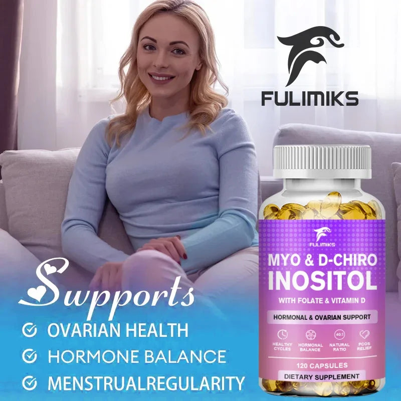 Premium Myo & D-Chiro Inositol Supplement, Support Hormone Balance, Healthy Cycles, Female Ovarian Health & Sugar Cravings