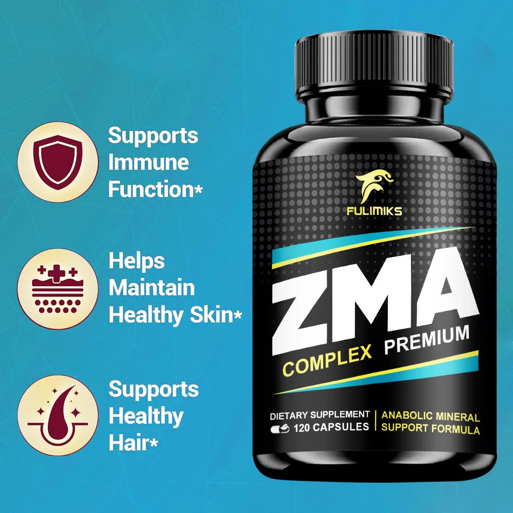 ZMA Supplements Capsules, with Zinc, Magnesium, Vitamin B-6, Support Energy, Overall Health, Joint, Suitable for Men & Women