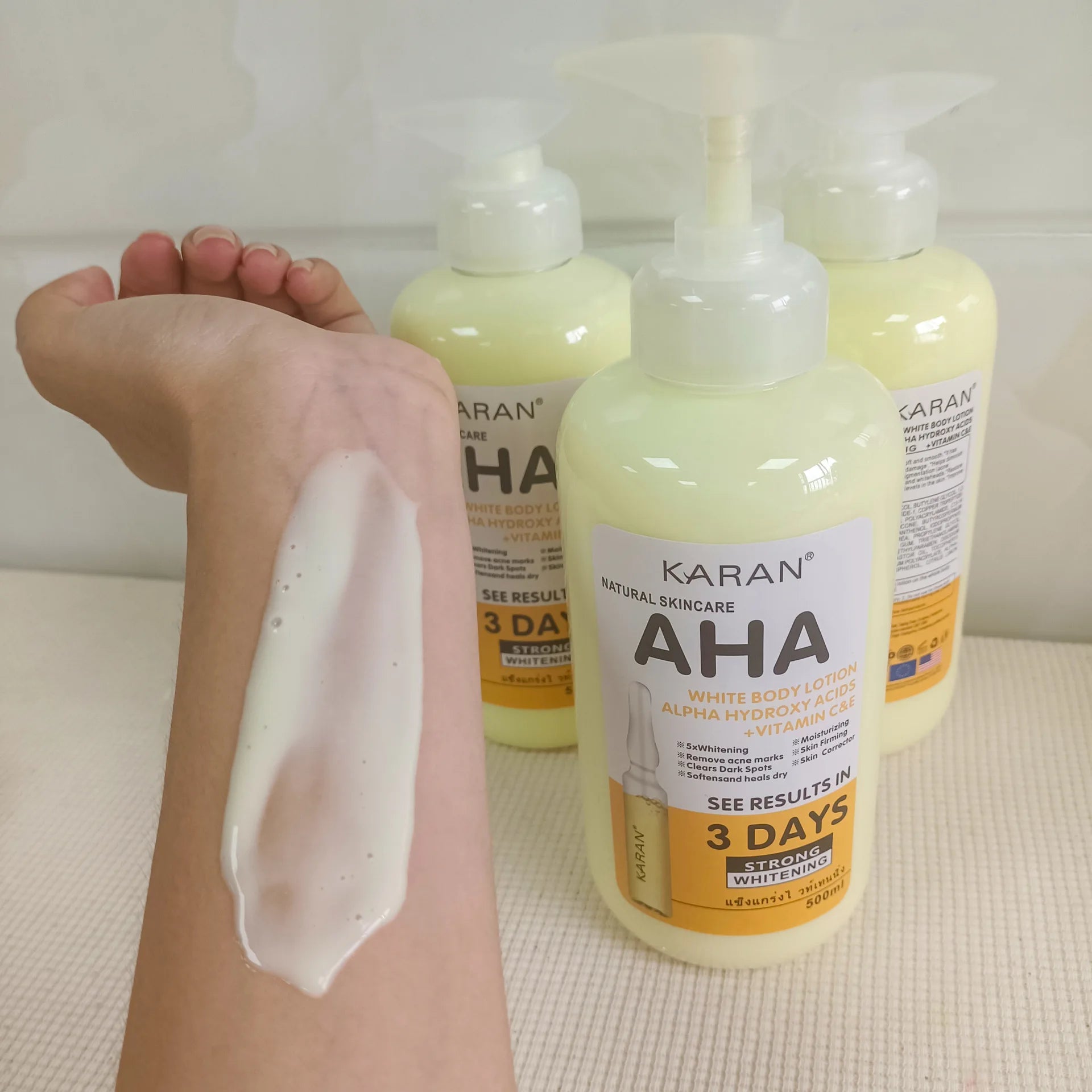 500ml Whitening Body Cream AHA Hydroxy Acids Vitamin C&E Moisturizing Lightening Body Lotion Remove Acne Marks Skin Care
