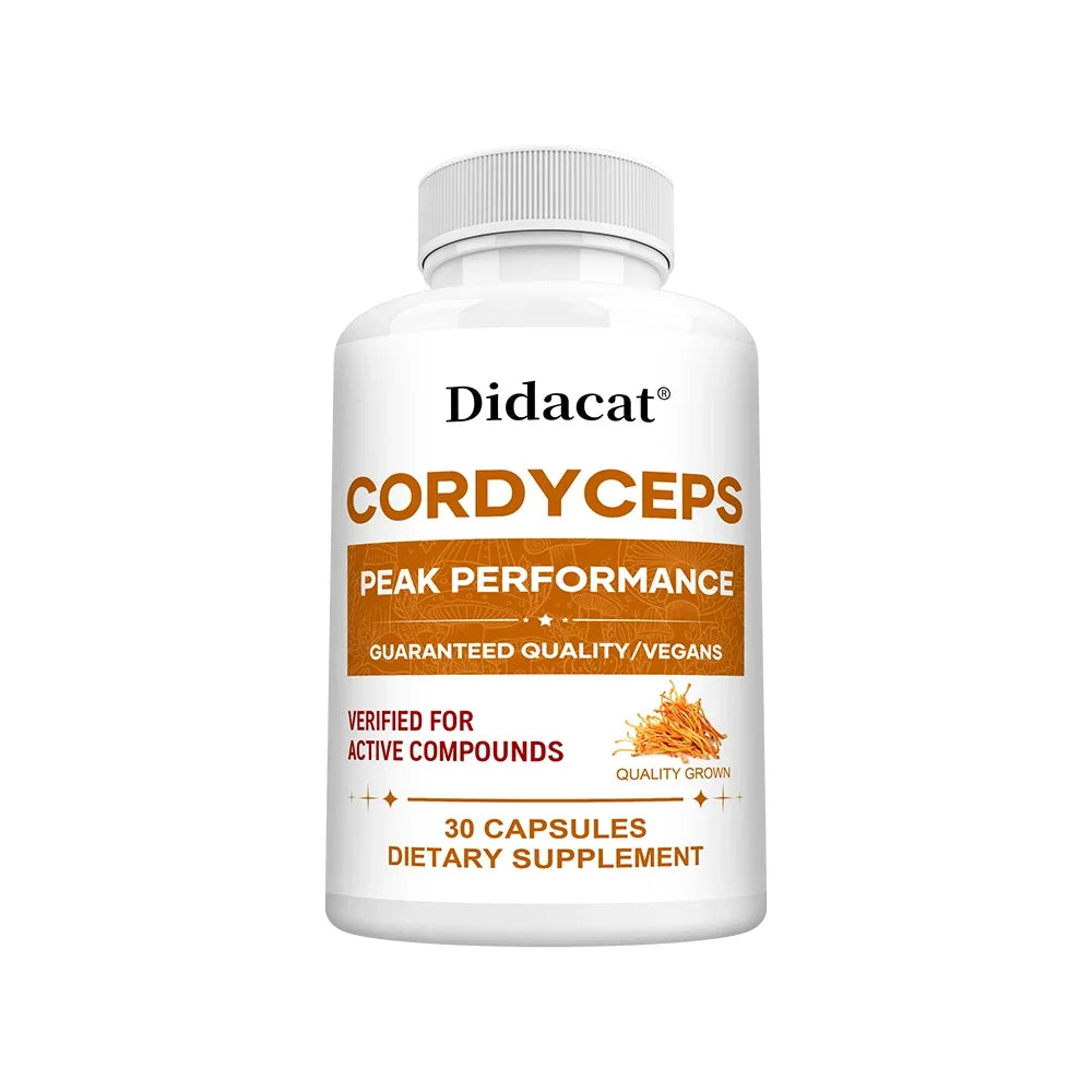 Cordyceps Mushroom Capsules 1000mg, Natural Wellness Supplement, Support Brain, Energy, Stamina, Immune & Cardiovascular Health