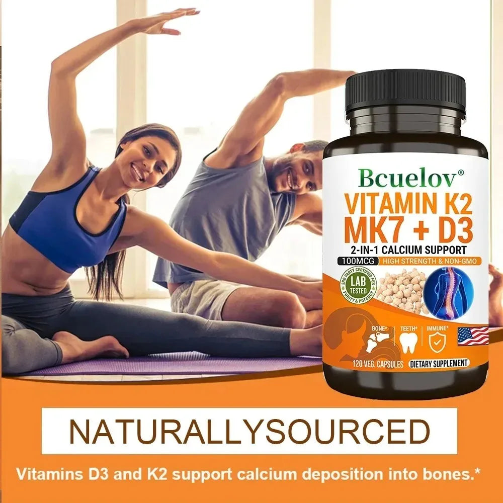 Natural Vitamin D3 K2 Softgels for Heart, Joint and Bone Health, D3 K2 Multivitamin Supplement