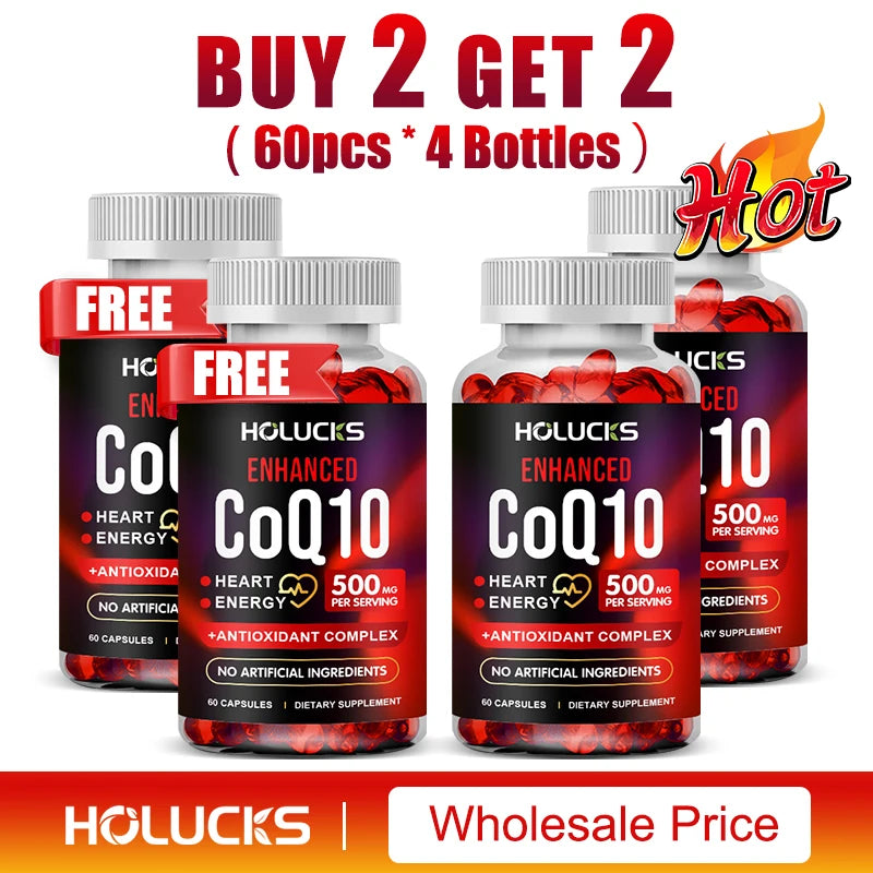 CoQ10 Supplement, Antioxidant for Cardiovascular & Heart Health, Immune Energy & Vitality Support, Super Absorption, Non-GMO