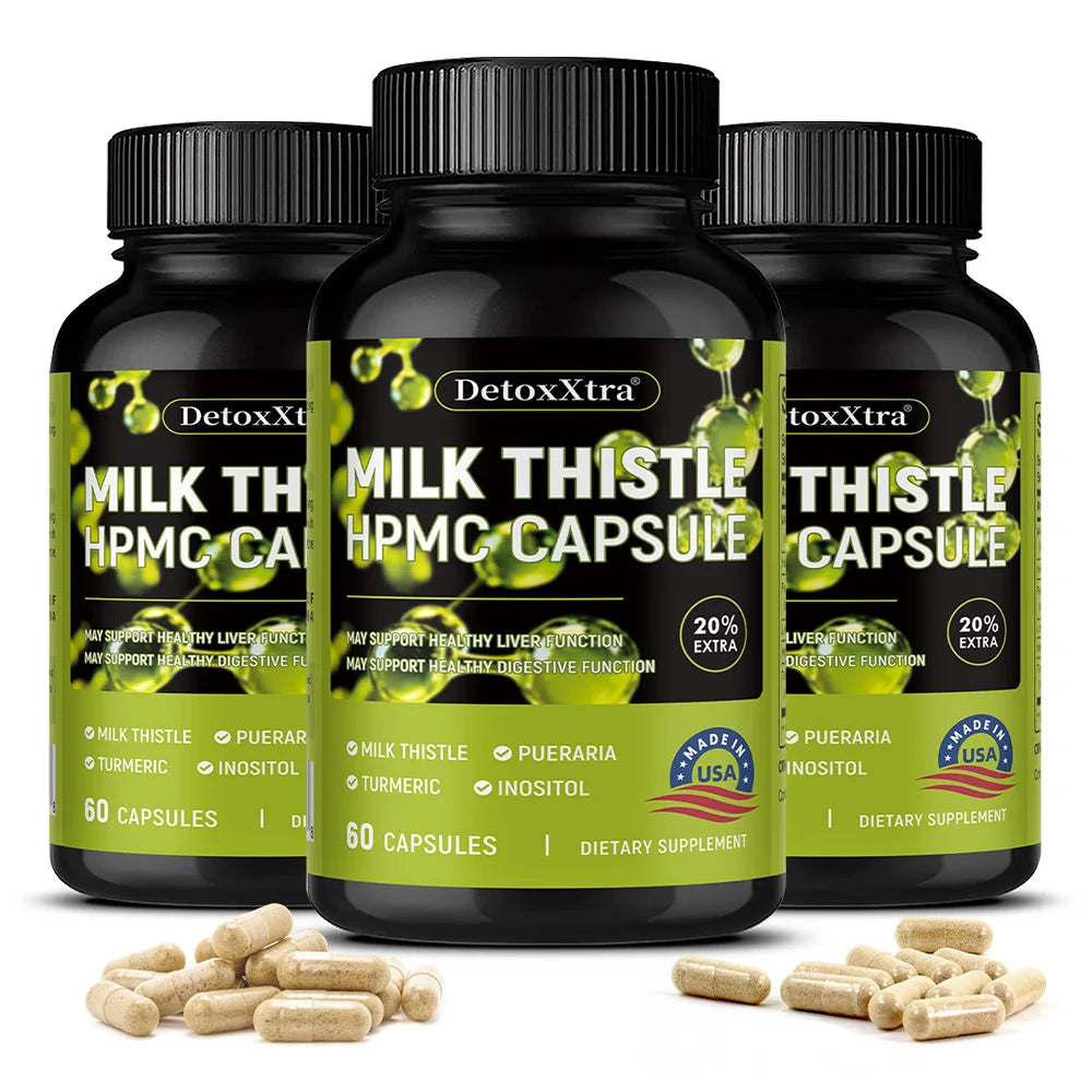 Milk Thistle Liver Cleanse Detox Health Supplement, Supports Healthy Liver Function Men & Women, Boosts Immunity, Antioxidant
