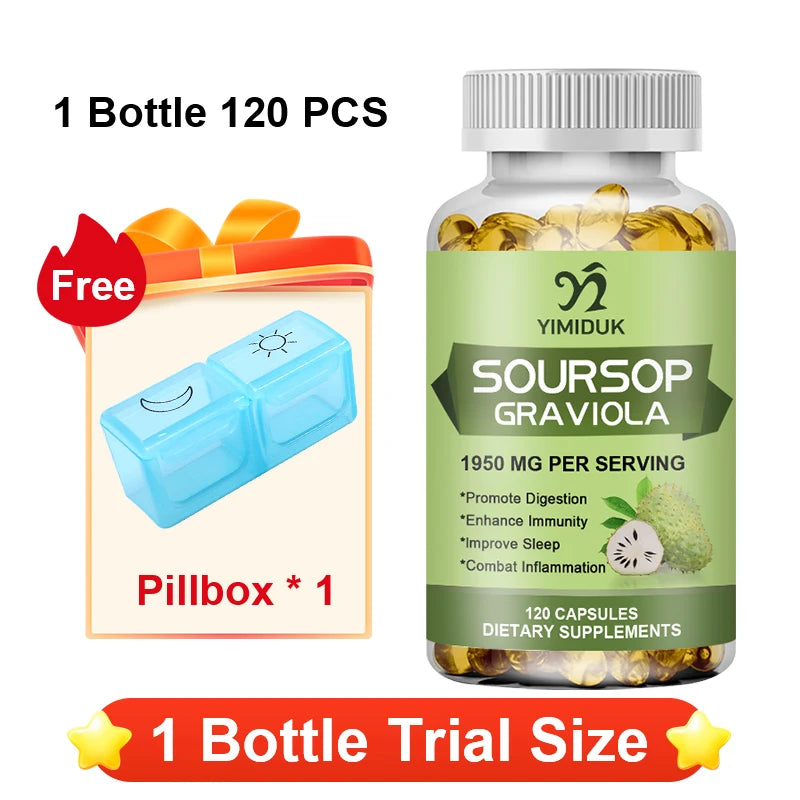 YIMIDUK Graviola Soursop Supplement, Supports Immune Health, Digestive Comfort, Sleep Quality & Overall Body Wellness Daily