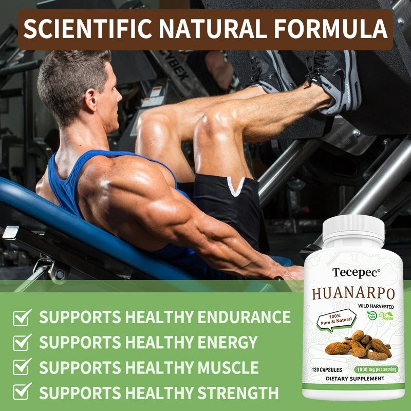 Huanarpo Capsules 1000mg, 120 Vegan Capsules, Natural Energy, Stamina & Vitality Supplement, Supports Male Health, Non-GMO