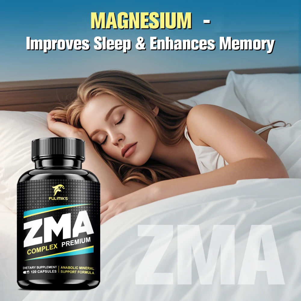 ZMA Supplements Capsules, with Zinc, Magnesium, Vitamin B-6, Support Energy, Overall Health, Joint, Suitable for Men & Women