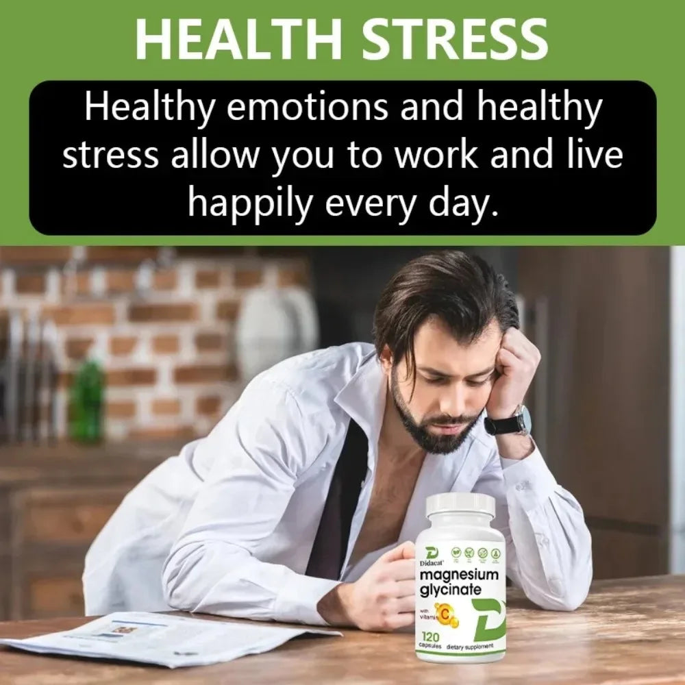 Magnesium Glycinate + Zinc Supplement Capsules, High Absorption, Support Sleep Health, Bone Joint, Brain, Strengthen Immune