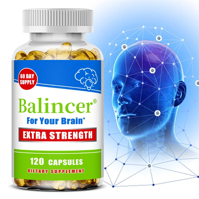 Vitamin D Capsules, Natural Brain Health Supplement, Support Cognitive Function, Memory, Concentration, Immune & Muscle Wellness