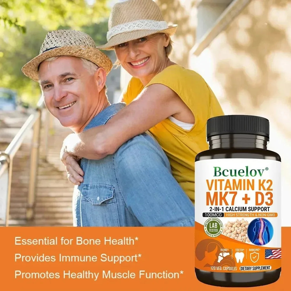 Natural Vitamin D3 K2 Softgels for Heart, Joint and Bone Health, D3 K2 Multivitamin Supplement