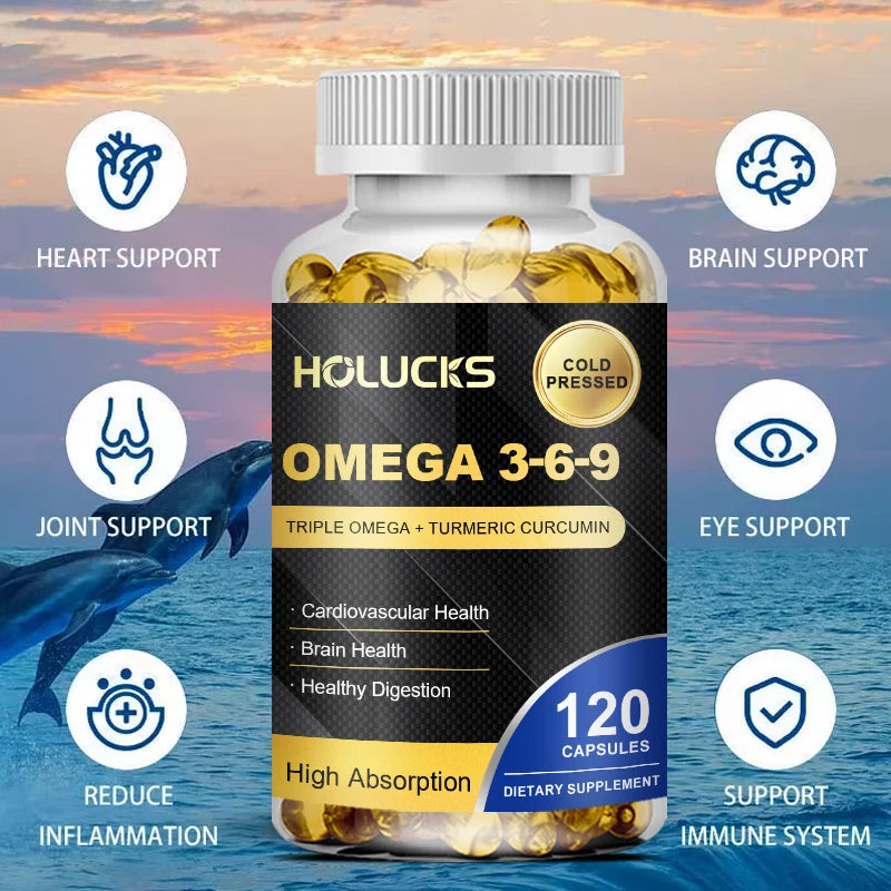 Buy 1 Get 1 Free! Omega 3-6-9 Supplement, Supports Heart & Brain Health, Skin Vitality, Immune Function & Daily Body Balance