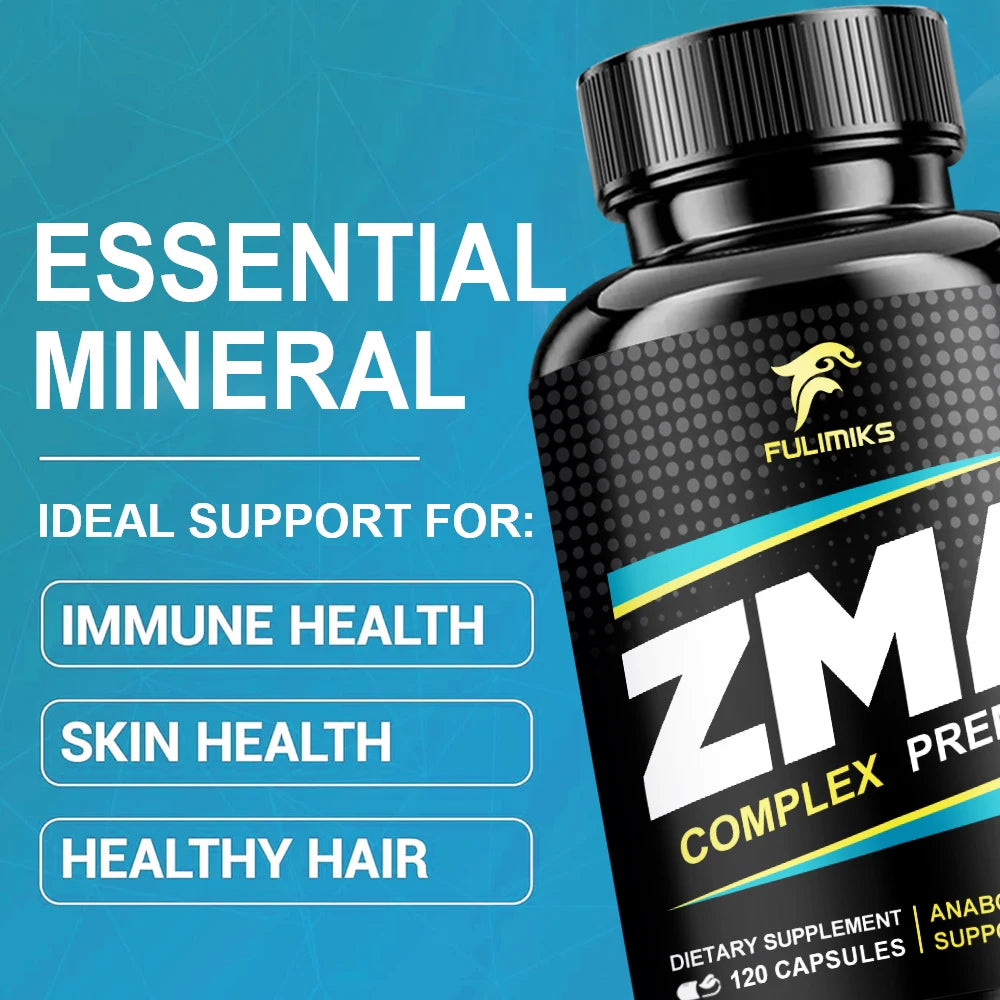 ZMA Supplements Capsules, with Zinc, Magnesium, Vitamin B-6, Support Energy, Overall Health, Joint, Suitable for Men & Women