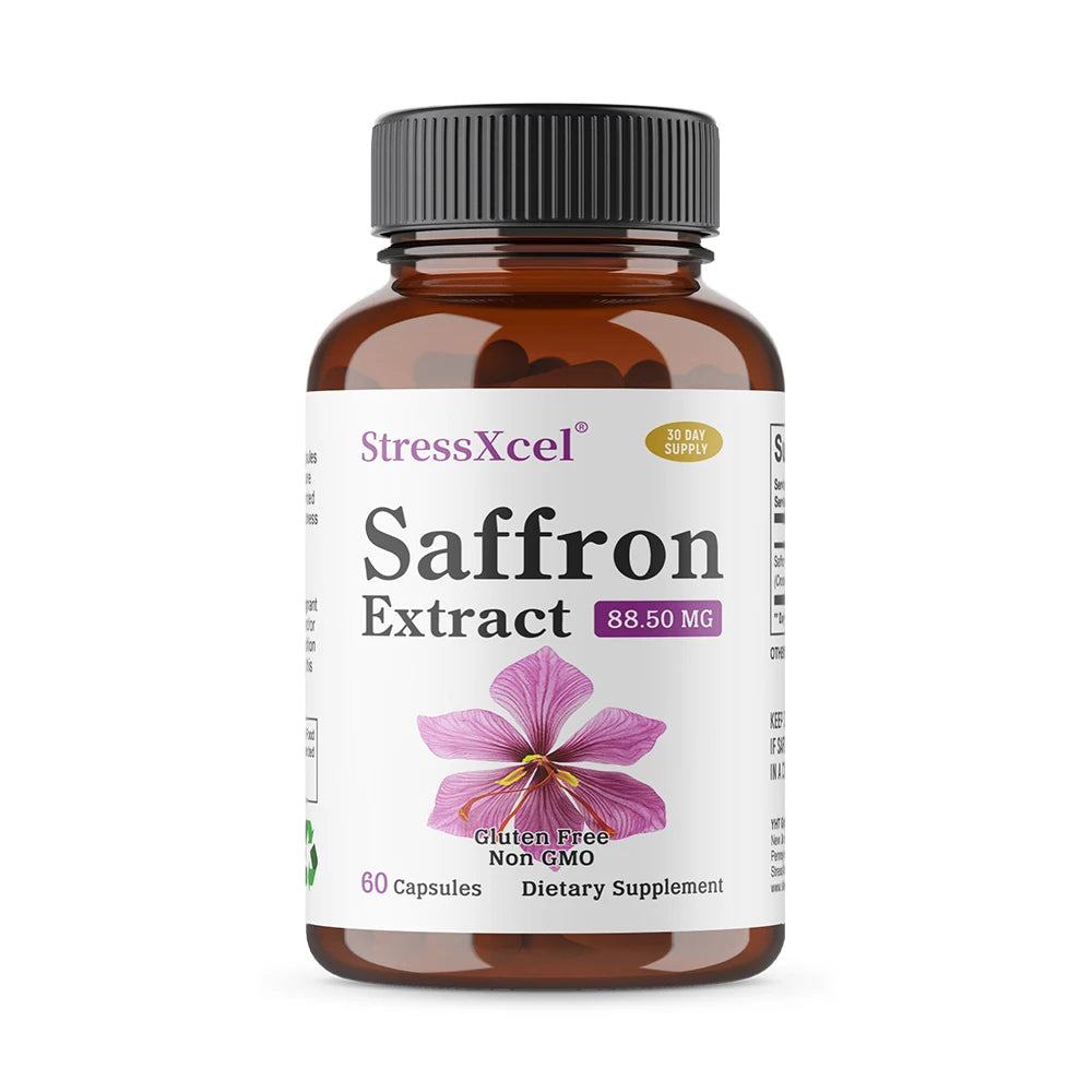 Saffron Extract Capsules, Antioxidant Daily Wellness Supplement, Improve Eye Health, Promotes Blood Circulation & Metabolism