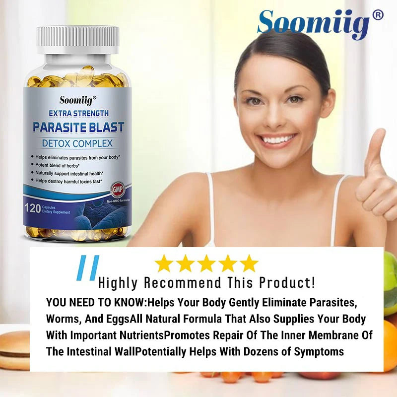 Parasite Detox - Gut Health Supplements - Gut Health - Boosts Immune System -Supports Cleansing and Detoxification, 120 Capsules