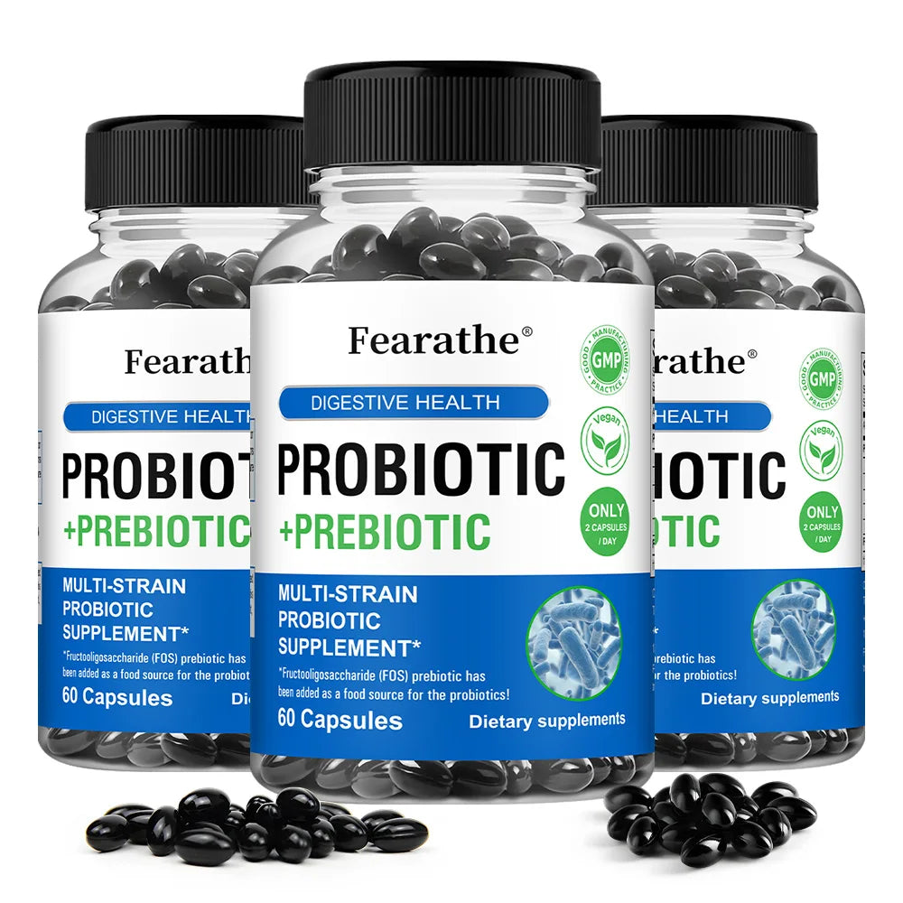 Prebiotics and Probiotics Gut Health Supplement - Digestive Health Acidophilus Probiotic Capsules with Men and Women