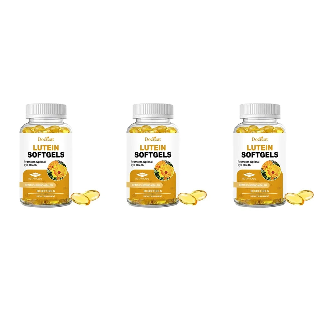 Docteat Lutein Zeaxanthin Softgels with Bilberry Fish Oil Astaxanthin,Eye Health Daily Wellness Supplement for Adults60 Softgels