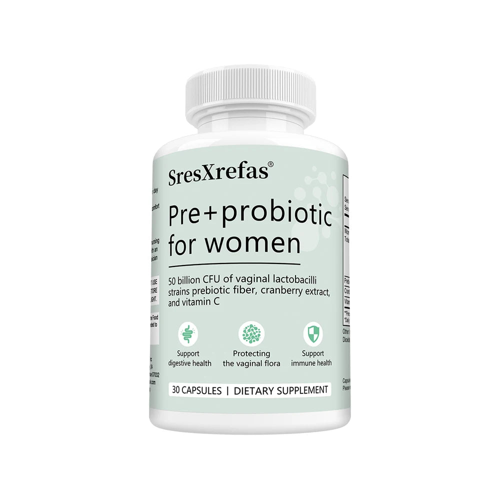 Pre+probiotic Capsules for Women, with Vitamin C, Cranberry Extract, Support Digestive Health, Protecting The Vaginal Flora
