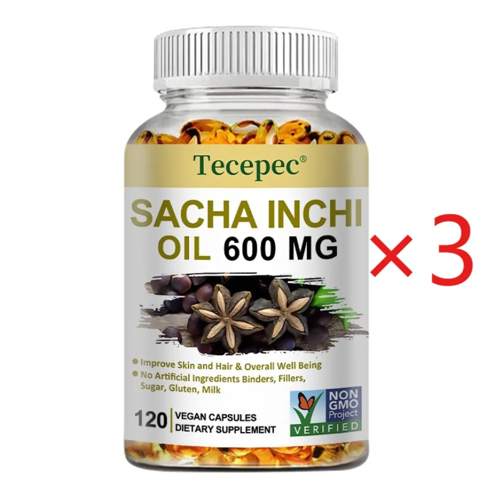 Sacha Inchi Oil Supplement - Promotes Brain and Joint Health, Helps Lower Cholesterol, Antioxidants, support Immune System