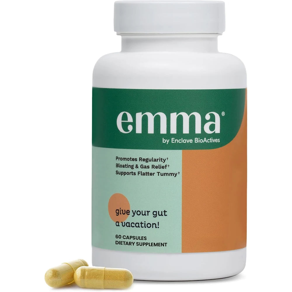 Emma Gut Health Relief Supplement | 60 Digestive Capsules For Women & Men | Helps Ease Bloating & Digestion