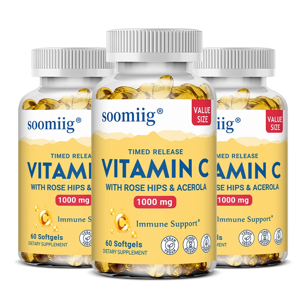 Vitamin C Capsules 1000mg - Immune System and Collagen Booster, Skin Health, Anti-aging Antioxidant Supplements