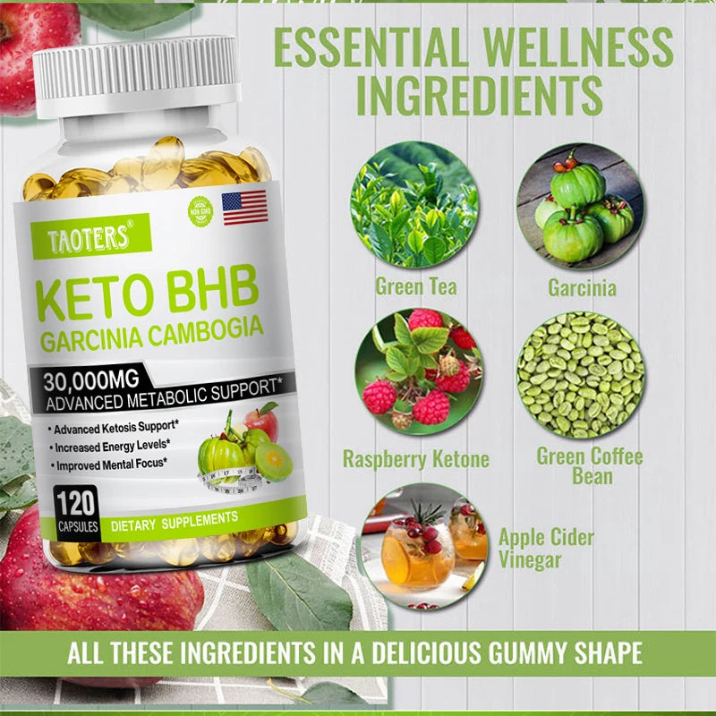 BHB Keto Apple Cider Vinegar Capsules Maintain Body Shape Weight Management Metabolism Detox Dietary Supplement