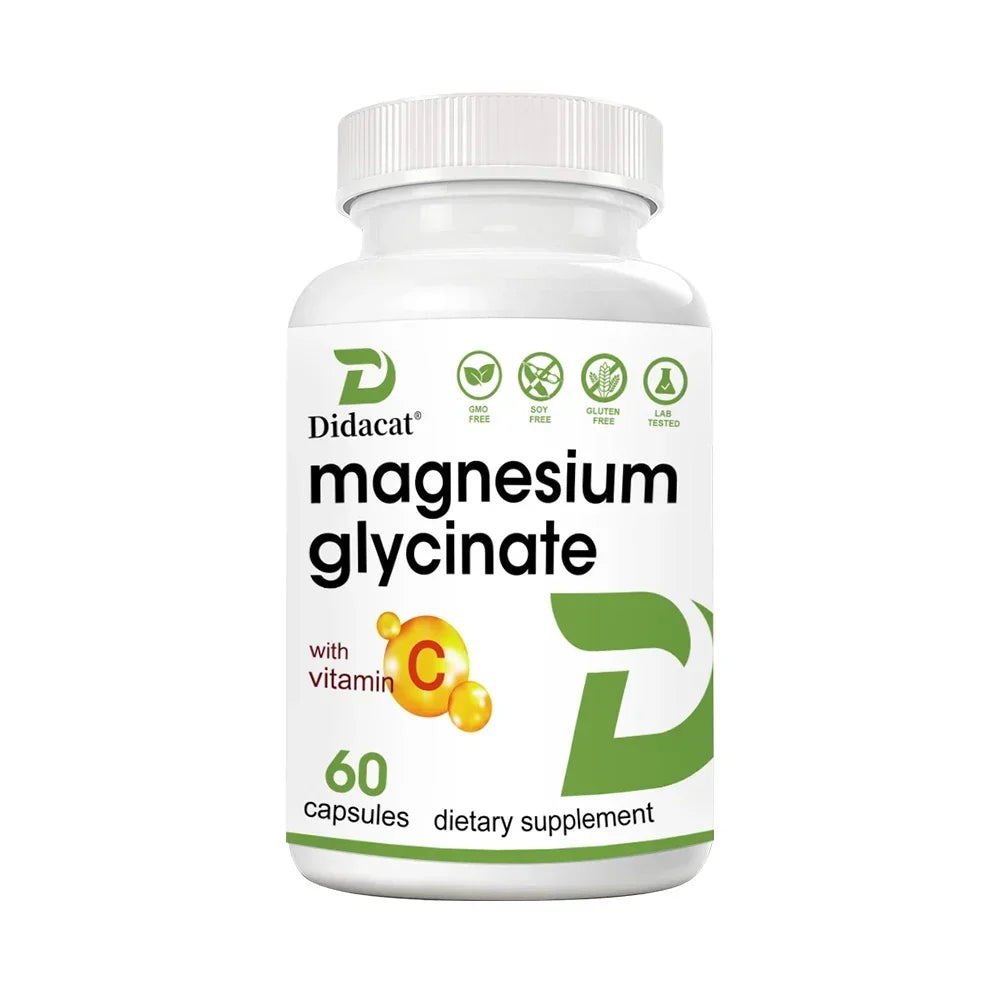 Magnesium Glycinate + Zinc Supplement Capsules, High Absorption, Support Sleep Health, Bone Joint, Brain, Strengthen Immune