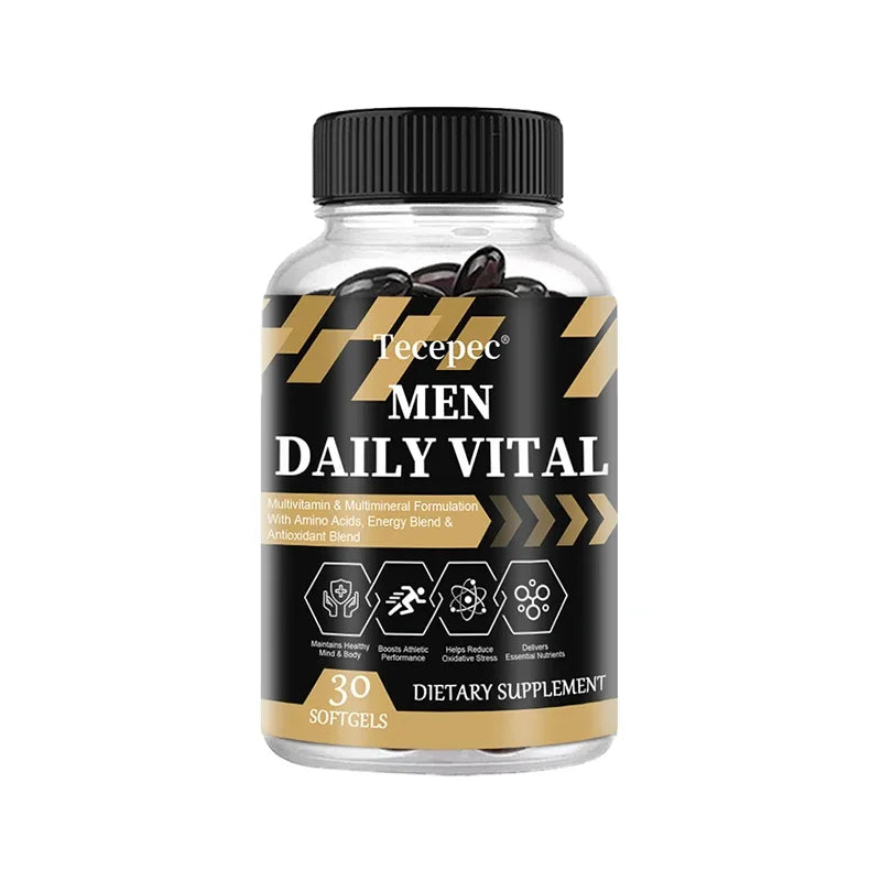 Men's Daily Multivitamin & Mineral Supplement, 22 Essential Nutrients, Supports Energy, Stamina, Immune, Brain & Muscle Health