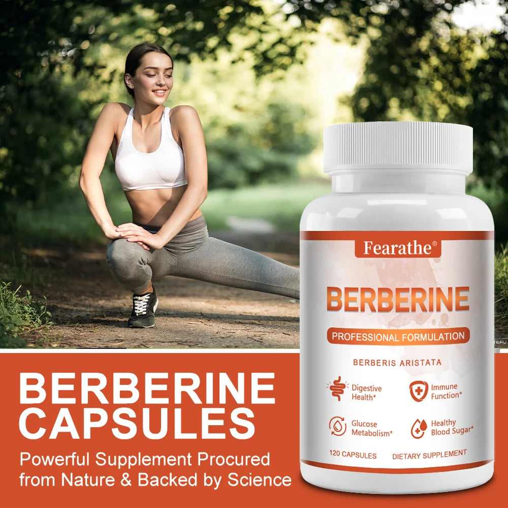 Premium Berberine - Supports Immune System, Weight Management, Digestive Health and GI Function Supplement, 120 Capsules