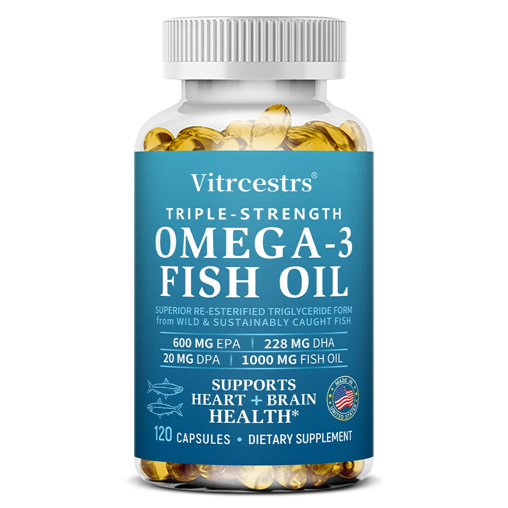 Omega 3 Fish Oil Supplement - Boosts Immunity and Promotes Joint, Eye and Skin Health, Beneficial for Brain and Heart Health
