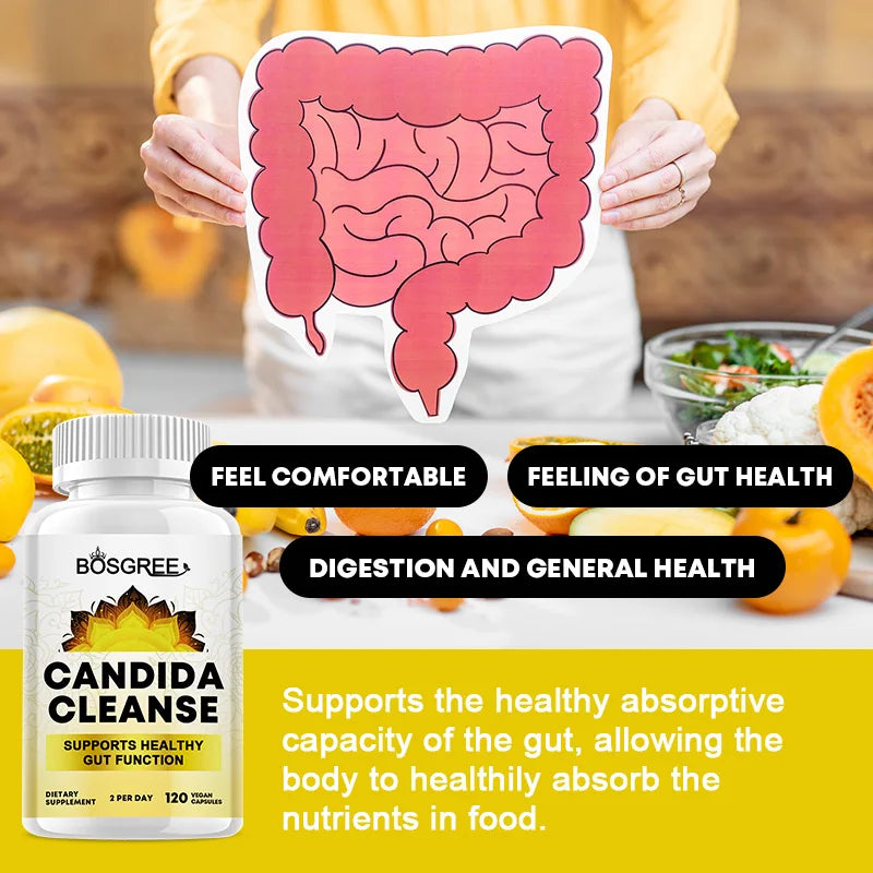 Candida Cleanse-Cleansing & Gut Health Supplement For Men & Women-Supports Metabolism,Energy,Gut Detoxification & Flora Balance