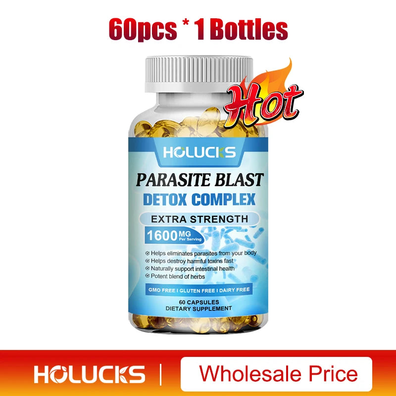 Extra Strength Parasite Cleanse Supplement, Natural Herbal Blend, Support Intestinal Health & Full Body Detox for Men & Women