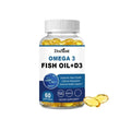 Omega-3 Fish Oil Supports Cardiovascular Wellness Calcium Absorption Immune Health 60 Softgels Nutritional Dietary Supplement