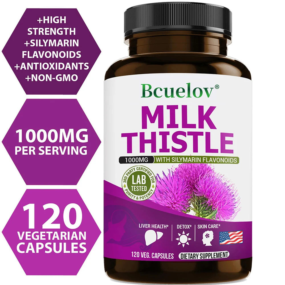 Fatty Liver Cleanse and Liver Detox Supplement with Milk Thistle Extract-for Men and Women, Supports Liver Health, Heart Health
